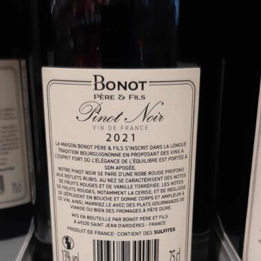 Tradition Pinot Noir Bonot Père & Fils 2021